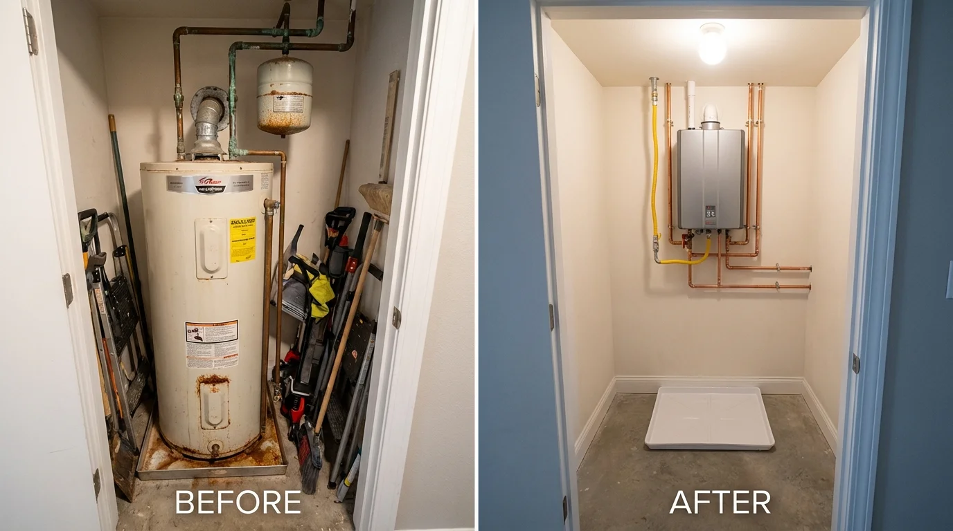 Tank water heater versus wall-mounted tankless unit comparison for Saint Joseph, IL homeowners